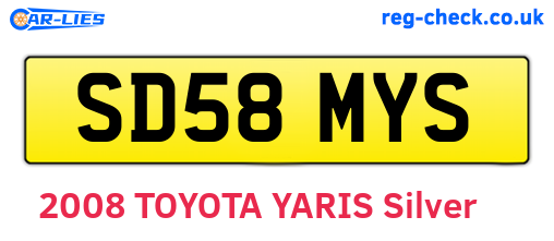 SD58MYS are the vehicle registration plates.