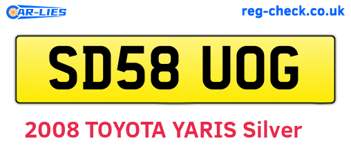 SD58UOG are the vehicle registration plates.