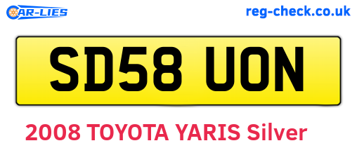 SD58UON are the vehicle registration plates.