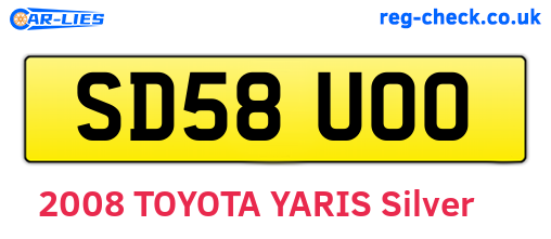 SD58UOO are the vehicle registration plates.