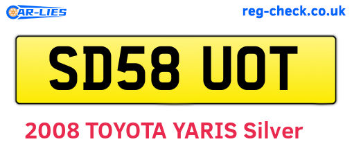 SD58UOT are the vehicle registration plates.