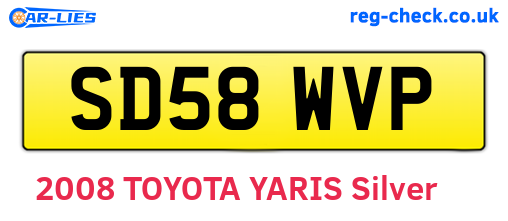 SD58WVP are the vehicle registration plates.