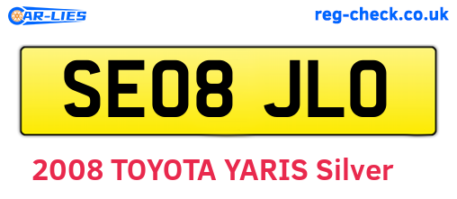SE08JLO are the vehicle registration plates.