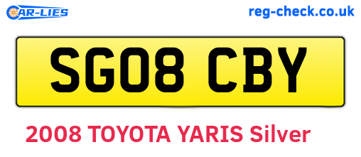 SG08CBY are the vehicle registration plates.