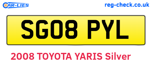 SG08PYL are the vehicle registration plates.
