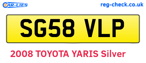 SG58VLP are the vehicle registration plates.