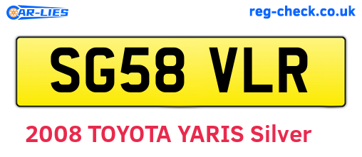 SG58VLR are the vehicle registration plates.