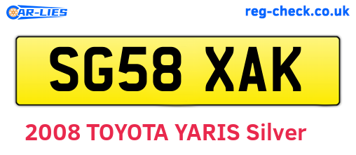 SG58XAK are the vehicle registration plates.