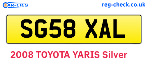 SG58XAL are the vehicle registration plates.