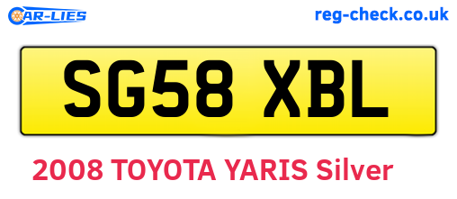 SG58XBL are the vehicle registration plates.