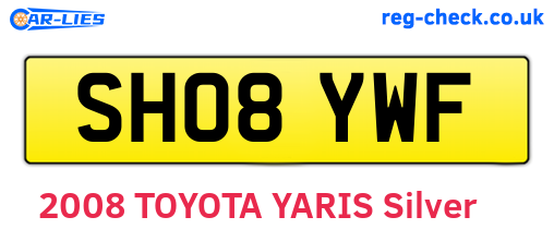 SH08YWF are the vehicle registration plates.