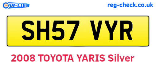 SH57VYR are the vehicle registration plates.