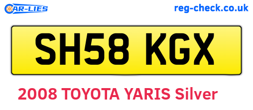 SH58KGX are the vehicle registration plates.