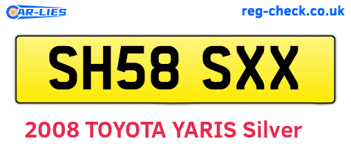 SH58SXX are the vehicle registration plates.
