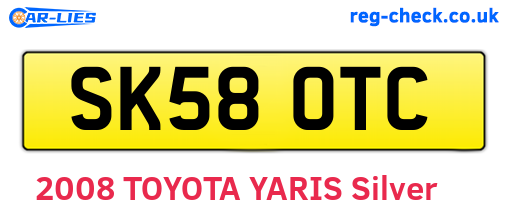 SK58OTC are the vehicle registration plates.