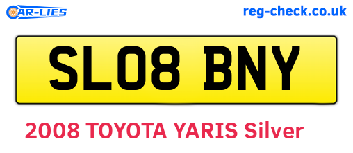 SL08BNY are the vehicle registration plates.