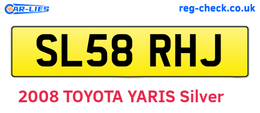 SL58RHJ are the vehicle registration plates.