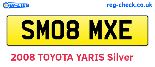 SM08MXE are the vehicle registration plates.