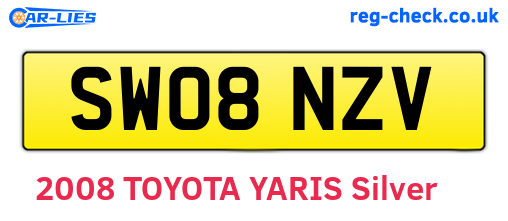 SW08NZV are the vehicle registration plates.