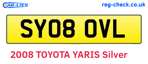 SY08OVL are the vehicle registration plates.
