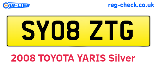 SY08ZTG are the vehicle registration plates.