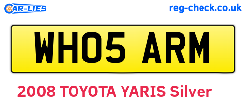 WH05ARM are the vehicle registration plates.