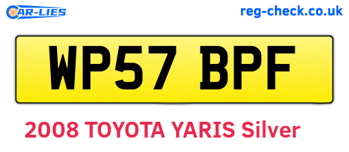 WP57BPF are the vehicle registration plates.