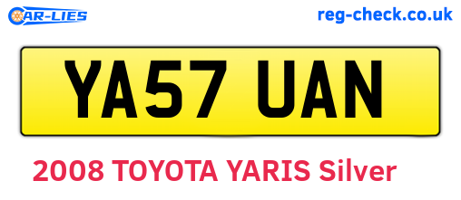 YA57UAN are the vehicle registration plates.