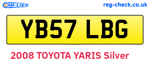 YB57LBG are the vehicle registration plates.