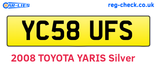 YC58UFS are the vehicle registration plates.