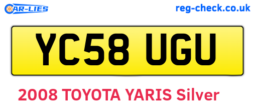 YC58UGU are the vehicle registration plates.