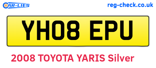 YH08EPU are the vehicle registration plates.
