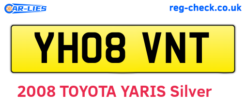YH08VNT are the vehicle registration plates.