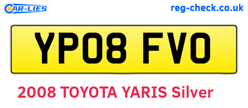 YP08FVO are the vehicle registration plates.