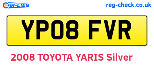 YP08FVR are the vehicle registration plates.