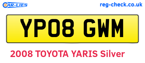 YP08GWM are the vehicle registration plates.