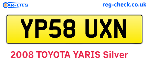 YP58UXN are the vehicle registration plates.