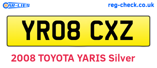 YR08CXZ are the vehicle registration plates.
