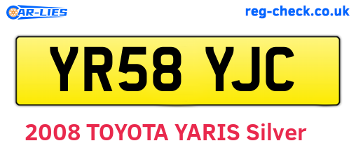 YR58YJC are the vehicle registration plates.