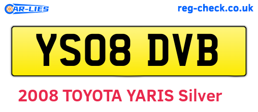 YS08DVB are the vehicle registration plates.