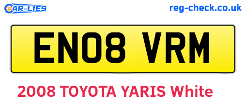 EN08VRM are the vehicle registration plates.