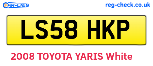 LS58HKP are the vehicle registration plates.