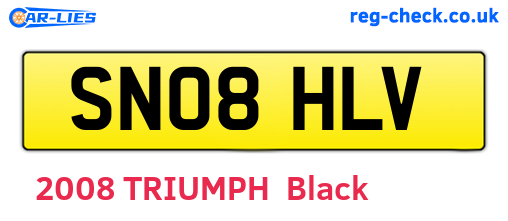 SN08HLV are the vehicle registration plates.