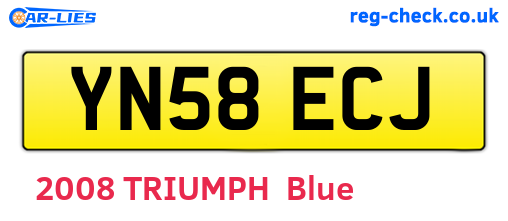 YN58ECJ are the vehicle registration plates.