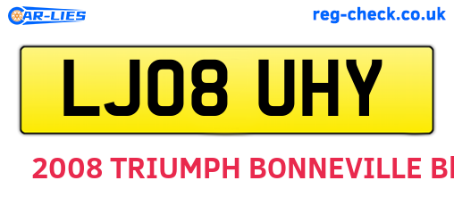 LJ08UHY are the vehicle registration plates.