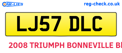 LJ57DLC are the vehicle registration plates.