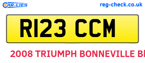 R123CCM are the vehicle registration plates.