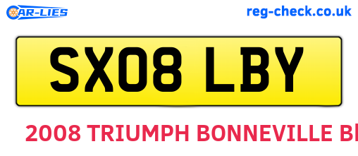SX08LBY are the vehicle registration plates.
