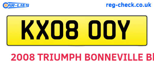 KX08OOY are the vehicle registration plates.