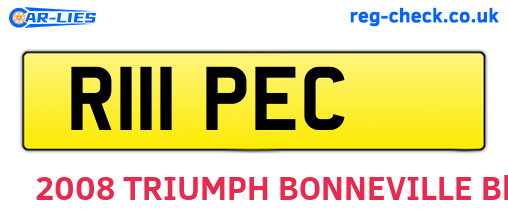 R111PEC are the vehicle registration plates.